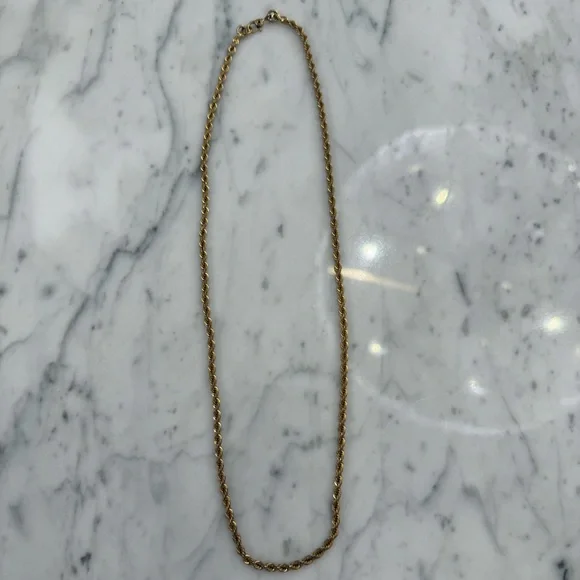 Vintage Monet Signed 20” Twisted Rope Gold Chain Necklace - Picture 5 of 5